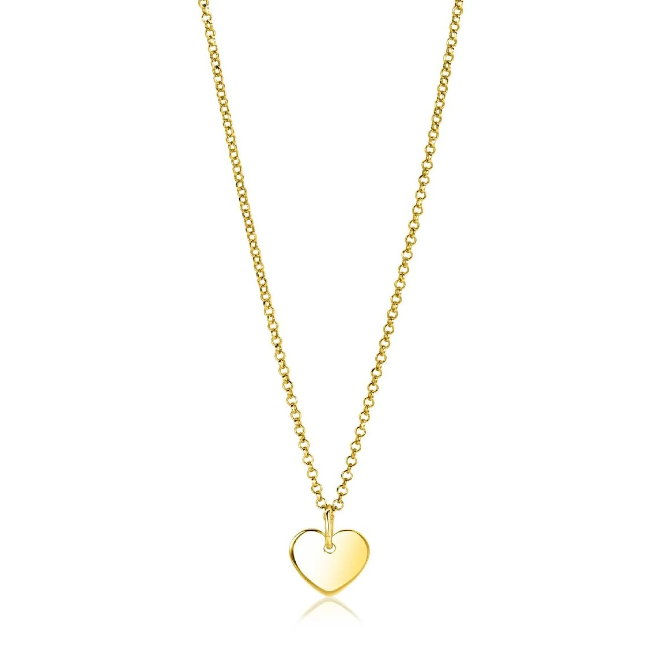 Hot Zinzi 12mm gold plated zilveren hanger glad hart voor gravure ZIH2346G12 (zonder collier)