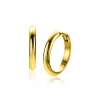 Outlet Zinzi 20mm gold plated zilveren gladde oorringen met ronde buis 3mm met luxe klapsluiting ZIO2602G