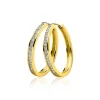 Clearance Zinzi 28mm gold plated zilveren oorringen met witte zirconia's en luxe klapsluiting, buisdikte 3mm ZIO193Y