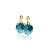 Discount Zinzi 10mm gold plated zilveren oorbedels blauwe bead 10mm ZICH266BG (zonder oorringen)