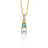 Discount Zinzi 19mm gold plated zilveren hanger blauw wit met luxe hangoog ZIH2438 (zonder collier)