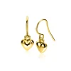 New Zinzi 23mm gold plated zilveren oorhangers met bol hart ZIO2661