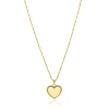 Clearance Zinzi 21mm gold plated zilveren hanger hart met parelrand voor gravure ZIH2653G (zonder collier)