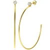 Sale Zinzi 55mm gold plated zilveren oorstekers 5mm witte zirconia met halve oorringen 55mm en 1,5mm buisdikte ZIO2574Y