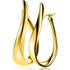 Clearance Zinzi 49mm gold plated zilveren grote oorringen in organische vorm met een speelse twist en handige bovensluiting ZIO2675G