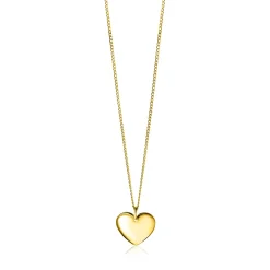 Discount Zinzi 20mm gold plated zilveren hanger glad hart voor gravure ZIH2346G20 (zonder collier)