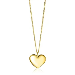 Discount Zinzi 20mm gold plated zilveren hanger glad hart voor gravure ZIH2346G20 (zonder collier)
