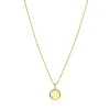 Online Zinzi 12mm gold plated zilveren coin hanger met parelrand voor gravure ZIH2650G (zonder collier)