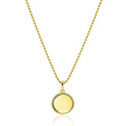 Online Zinzi 12mm gold plated zilveren coin hanger met parelrand voor gravure ZIH2650G (zonder collier)