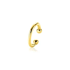 Hot Zinzi 12,5mm gold plated zilveren ear cuff gladde buis per stuk geprijsd ZIO-CUFF1G