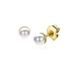 Outlet Zinzi 4mm gold plated zilveren oorknoppen wit parel ZIO1318Y