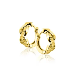 New Zinzi 15mm gold plated zilveren oorringen met luxe Infinity teken en klapsluiting ZIO2684