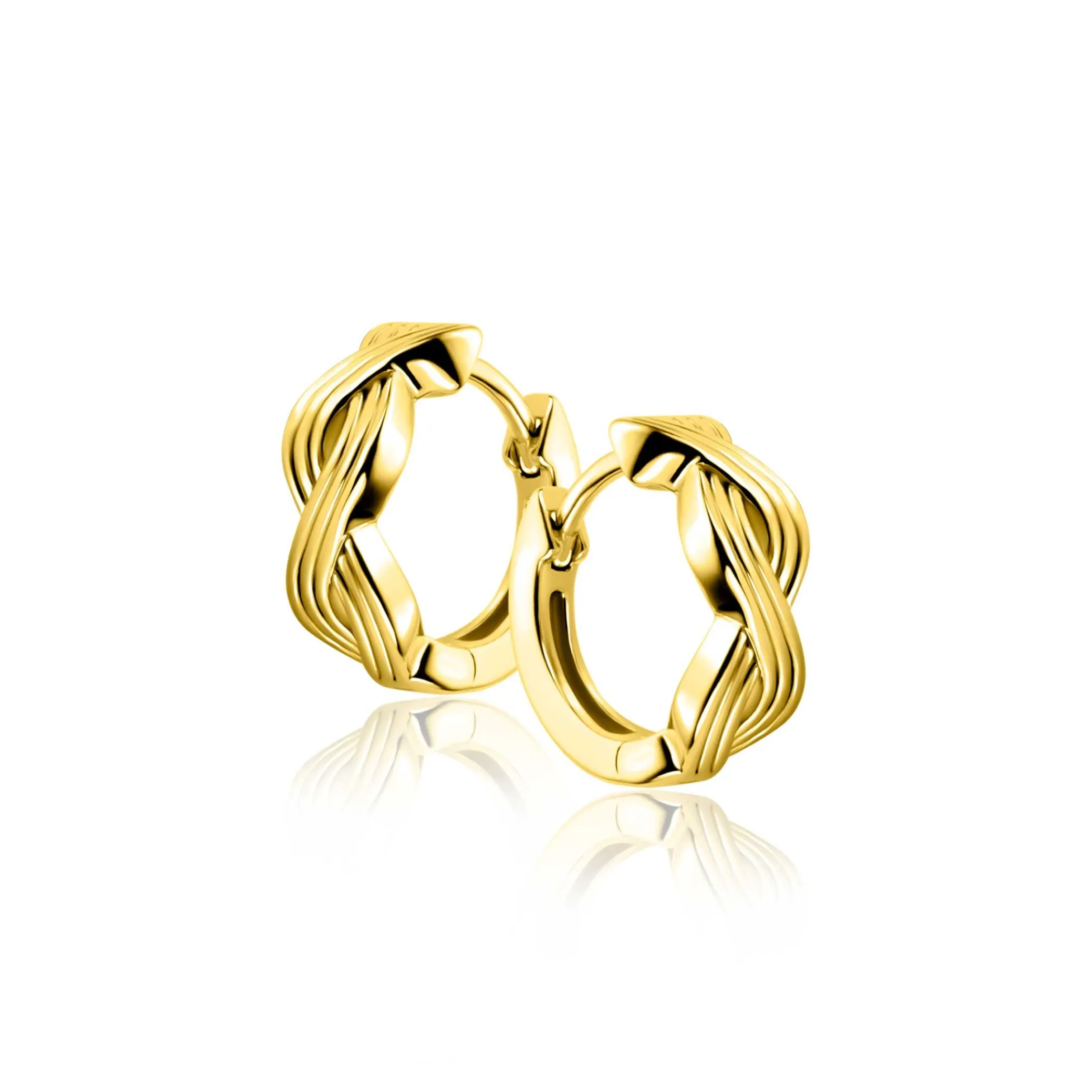 New Zinzi 15mm gold plated zilveren oorringen met luxe Infinity teken en klapsluiting ZIO2684