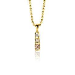 Zinzi 15mm gold plated zilveren hanger bezet met champagne, peridot en witte zirconia ZIH2612 (zonder collier)