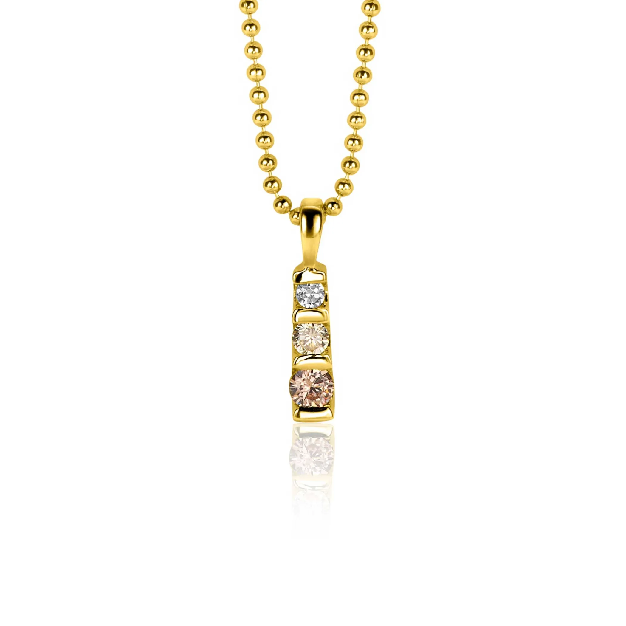 Zinzi 15mm gold plated zilveren hanger bezet met champagne, peridot en witte zirconia ZIH2612 (zonder collier)