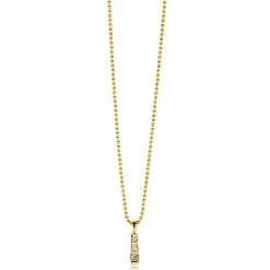 Zinzi 15mm gold plated zilveren hanger bezet met champagne, peridot en witte zirconia ZIH2612 (zonder collier)