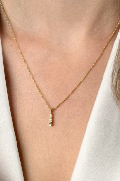 Zinzi 15mm gold plated zilveren hanger bezet met champagne, peridot en witte zirconia ZIH2612 (zonder collier)