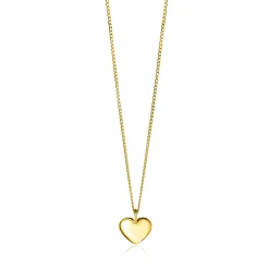 Discount Zinzi 15mm gold plated zilveren hanger glad hart voor gravure ZIH2346G15 (zonder collier)