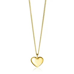 Discount Zinzi 15mm gold plated zilveren hanger glad hart voor gravure ZIH2346G15 (zonder collier)