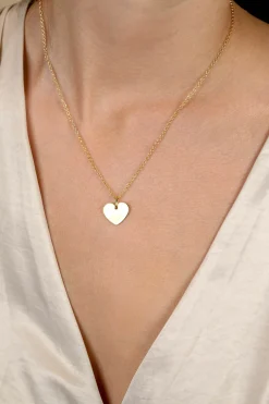 Discount Zinzi 15mm gold plated zilveren hanger glad hart voor gravure ZIH2346G15 (zonder collier)