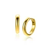 Clearance Zinzi 16mm gold plated zilveren gladde oorringen met ronde buis 3mm met luxe klapsluiting ZIO2601G