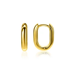 Zinzi 14,5mm gold plated zilveren oorringen in ovale vorm met ronde buis 3mm breed ZIO2603G