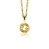 Clearance Zinzi 9mm gold plated zilveren Kreeft sterrenbeeldhanger bezet met witte zirconia ZIHY-KRE (zonder collier)