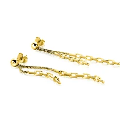 Clearance Zinzi 65mm gold plated zilveren multi-look oorstekers met bungelende paperclip schakels ZIO2709G