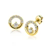 Clearance Zinzi 9,5mm gold plated zilveren oorstekers open rondje met zirkonia ZIO2725Y