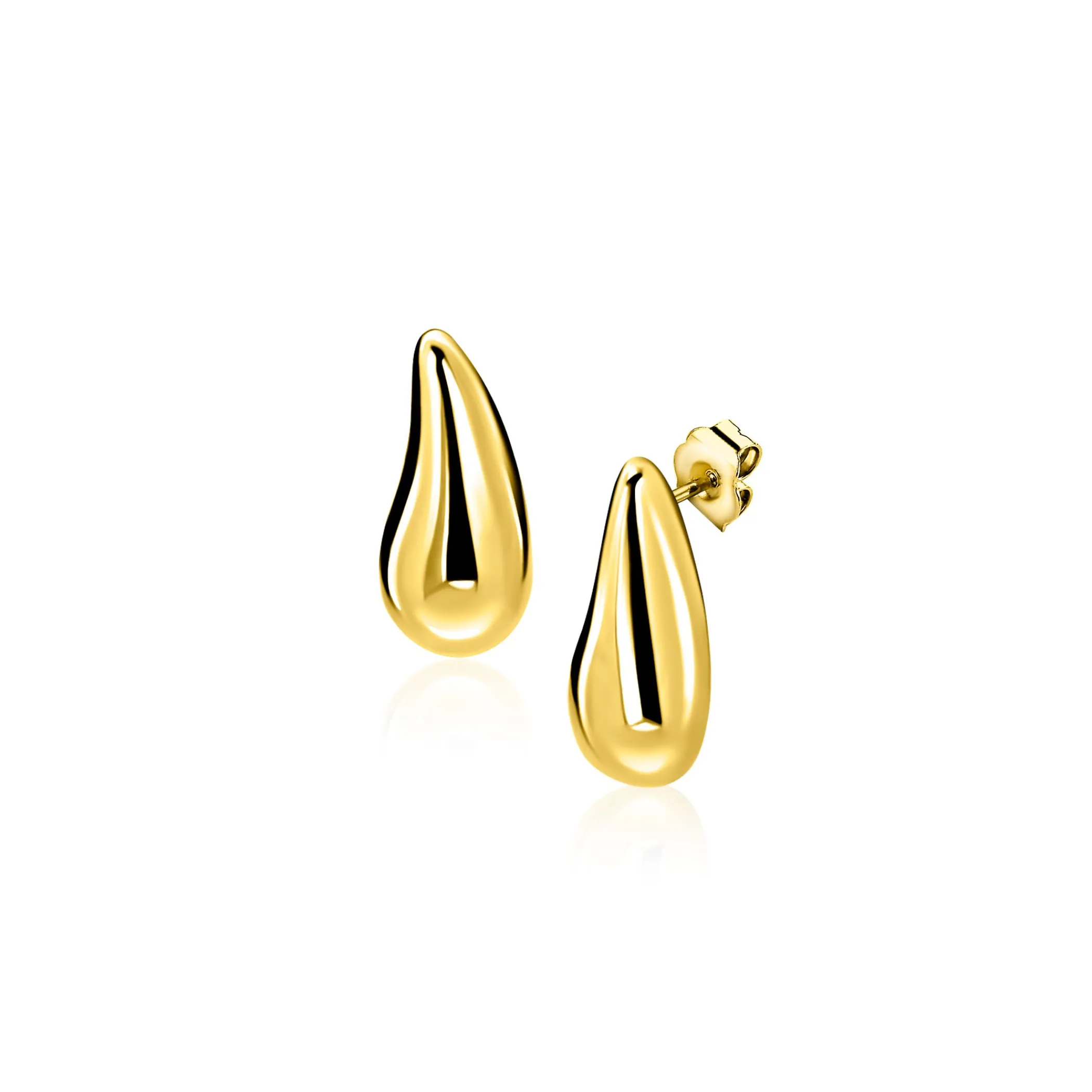 Clearance Zinzi 8,5mm gold plated zilveren oorstekers druppelvorm ZIO2719G