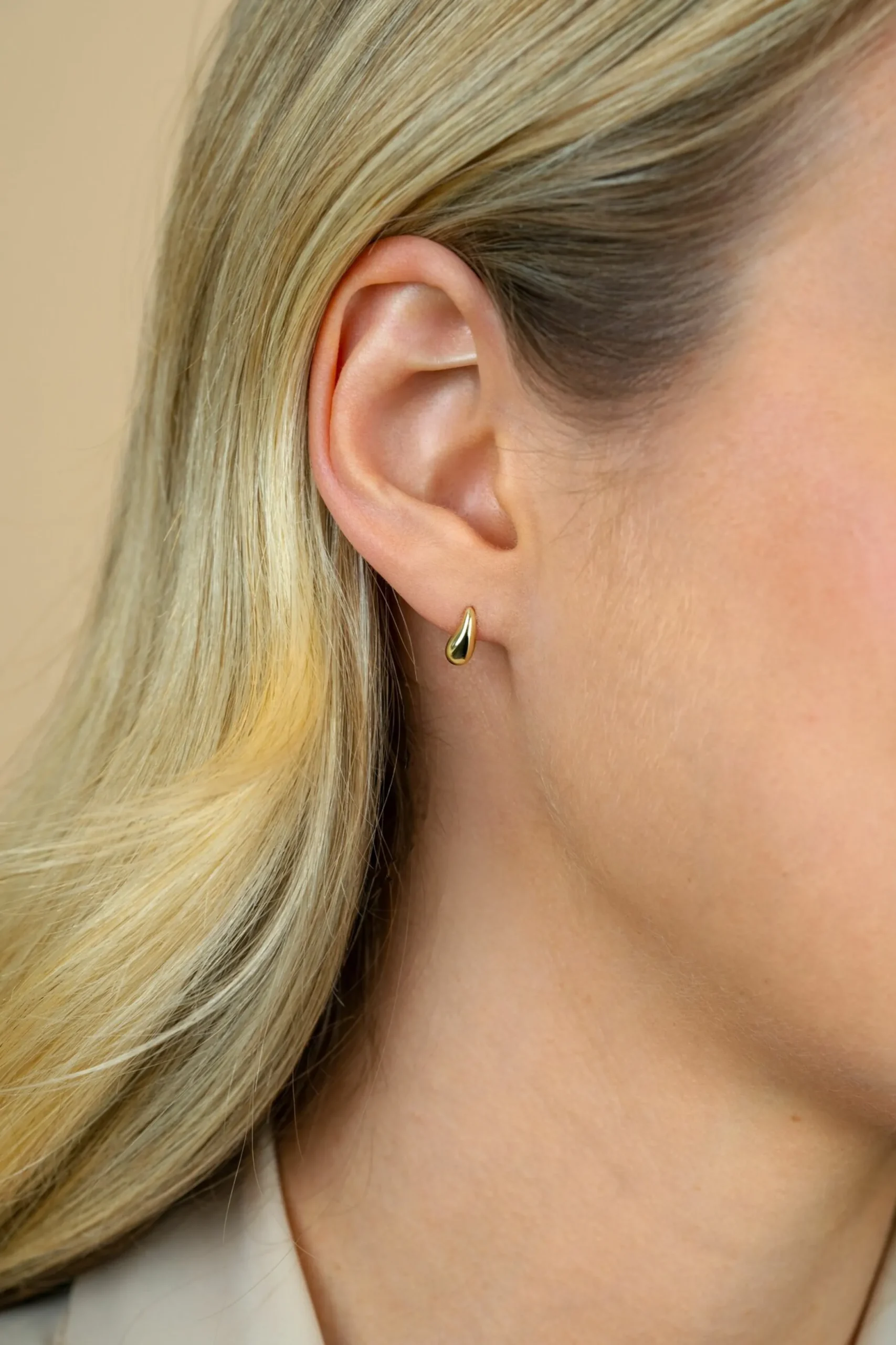Clearance Zinzi 8,5mm gold plated zilveren oorstekers druppelvorm ZIO2719G