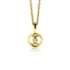 New Zinzi 9mm gold plated zilveren Tweelingen sterrenbeeldhanger bezet met witte zirconia ZIHY-TWE (zonder collier)