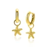 Best Zinzi 8mm gold plated zilveren oorbedels zeester ZICH2731 (zonder oorringen)
