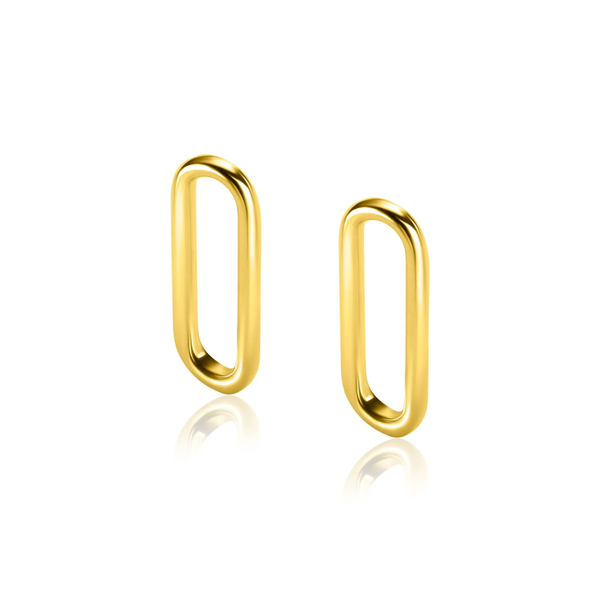 Discount Zinzi 20mm gold plated zilveren oorbedels open ovale vorm glad ZICH2415G (zonder oorringen)