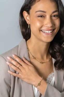 Discount Zinzi 20mm gold plated zilveren oorbedels open ovale vorm glad ZICH2415G (zonder oorringen)