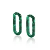 Zinzi 19mm ovale oorbedels in trendy malachiet groen ZICH2455G (zonder oorringen)