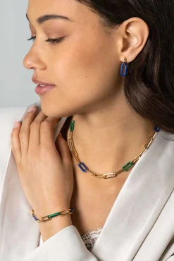 Outlet Zinzi 19mm ovale oorbedels in trendy lapis lazuli blauw ZICH2455L (zonder oorringen)