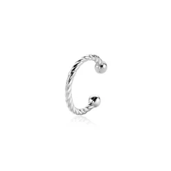 Online Zinzi 12,5mm zilveren ear cuff gedraaide buis per stuk geprijsd ZIO-CUFF3