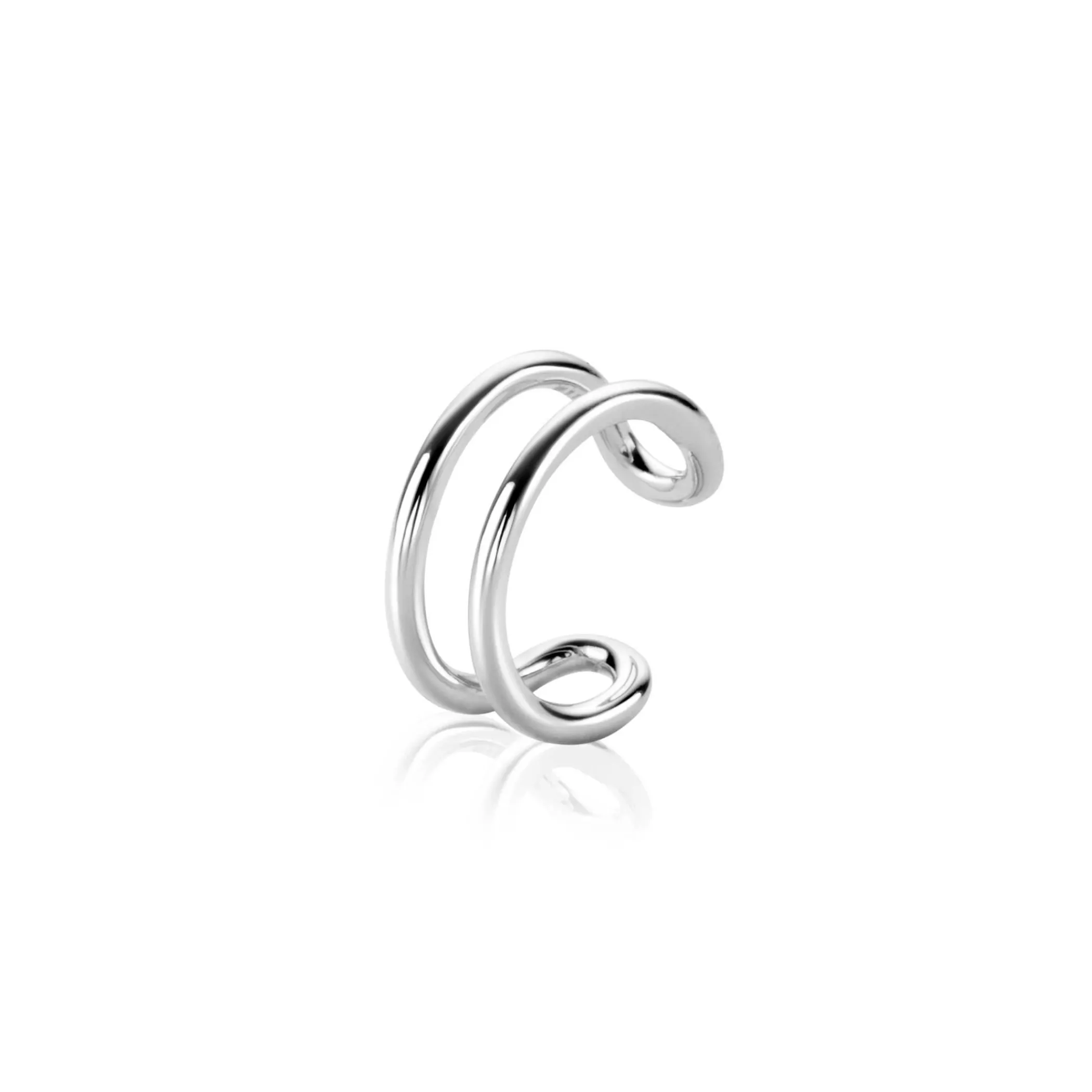 Hot Zinzi 12,5mm zilveren ear cuff multi-look dubbele buis 5,5mm breed per stuk geprijsd ZIO-CUFF4
