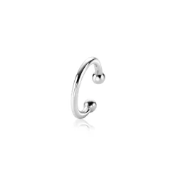 Hot Zinzi 12,5mm zilveren ear cuff gladde buis per stuk geprijsd ZIO-CUFF1