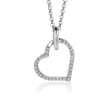Hot Zinzi 25mm zilveren hanger met luxe hart, bezet met witte zirconia's ZIH2447 (zonder collier)
