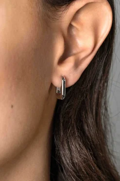 Outlet Zinzi 16mm zilveren luxe oorringen 16x3mm achthoekig met klapsluiting ZIO2495