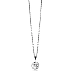 Hot Zinzi 9mm zilveren Maagd sterrenbeeldhanger bezet met witte zirconia ZIH-MAA (zonder collier)