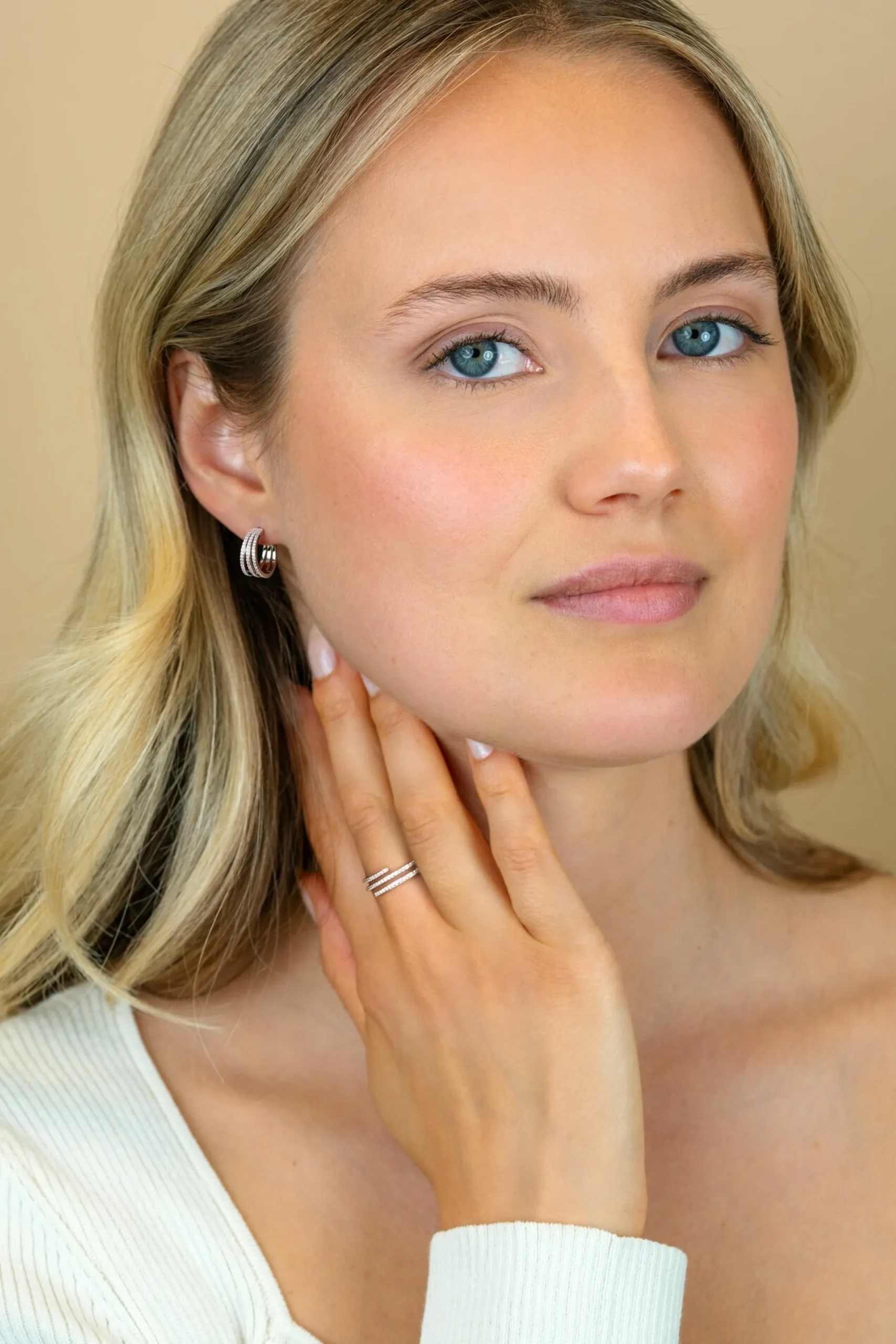 New Zinzi 13mm zilveren multi-look oorringen met luxe scharniersluiting 6mm breed ZIO2727