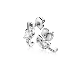 Clearance Zinzi 12mm zilveren multi-look oorstekers met peervormige en ovale witte zirkonia's ZIO2689