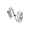 Discount Zinzi 16mm zilveren multi-look oorringen met 3 rijen, bezet met blauwe kleurstenen en witte zirconia's 10mm breed met luxe klapsluiting ZIO2646B
