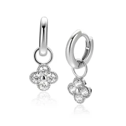 Best Zinzi 8mm zilveren oorbedels klavertje ZICH2735 (zonder oorringen)