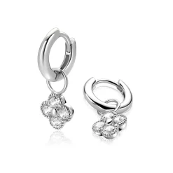 Best Zinzi 8mm zilveren oorbedels klavertje ZICH2735 (zonder oorringen)