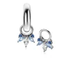 Online Zinzi 10mm zilveren oorbedels met vijf speelse zettingen in aflopende grootte, bezet met blauwe kleurstenen en witte zirconia ZICH2633B (zonder oorringen)
