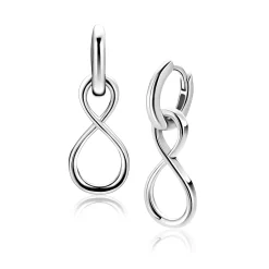 Outlet Zinzi 20mm zilveren oorbedels infinity ZICH2717 (zonder oorringen)